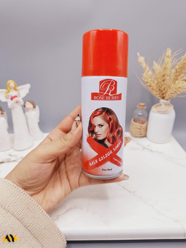 اسپری رنگ مو قرمز آتشی برند ROSE BERRY کد 1822