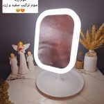 آینه رینگ لایت دار لمسی بسیار پرطرفدار مدل مربعی زیبا( رنگ سفید )