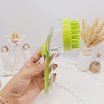 برس و ماساژور سیلیکونی مخزنی دسته دار