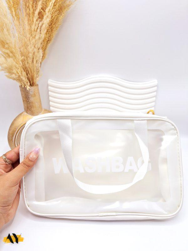 کیف آرایشی واشبگ WASHBAG سایز بزرگ مستطیلی (رنگ سفید)