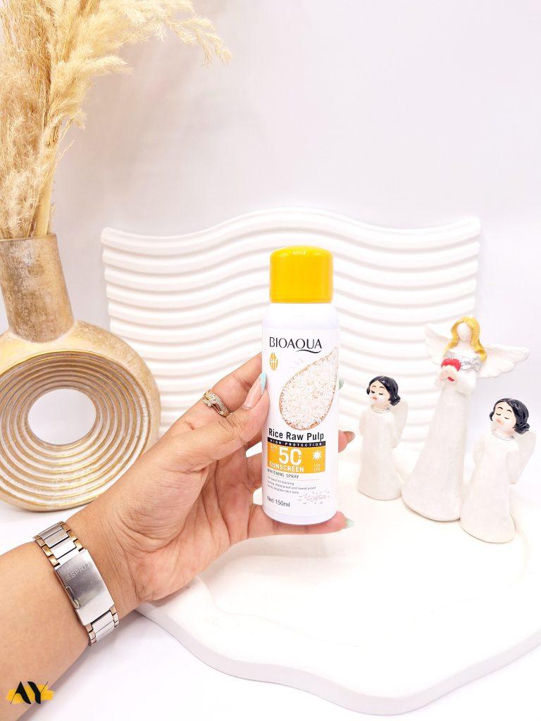 اسپری ضد آفتاب برنج spf50 برند بیوآکوا کد 9019