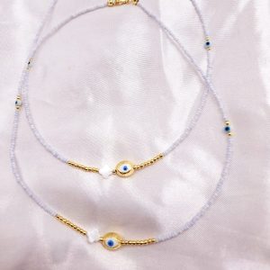 گردنبند تابستونی مراورید و چشم زخم