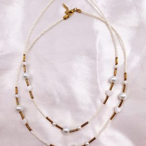گردنبند تابستونی مراورید و قلب