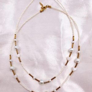 گردنبند تابستونی مراورید و قلب