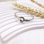 دستبند پینترستی مدل آویز حقله ای نقره ای نگین دار استیل رنگ ثابت