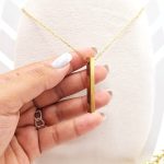 گردنبند طرح مکعب طلایی