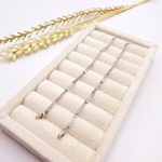 دستبند طنابی نقره ای نگین دار استیل