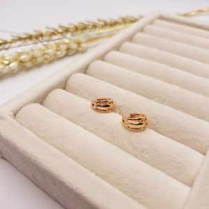 گوشواره طلایی سه لاین برند ژوپینگ