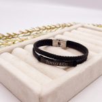 دستبند چرمی مردانه TIFFANY & CO مشکی