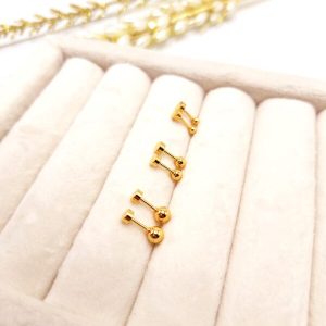 گل گوش استیل کروی طلایی