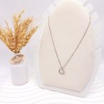 گردنبند طرح قلب آویز یه طرفه نقره ای