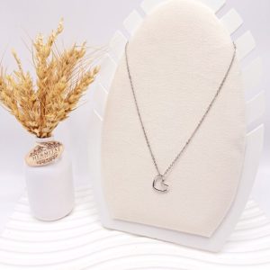 گردنبند طرح قلب آویز یه طرفه نقره ای