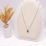 گردنبند طرح قلب نقره ای ساده