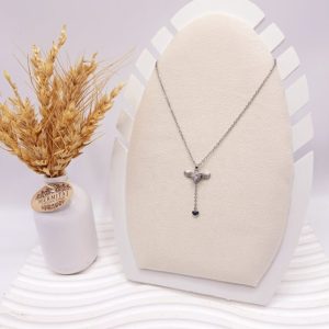 گردنبند بال متحرک (سفید) استیل