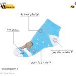 جوراب مچی نخی زنانه فانتزی طرح خرس بادکنک