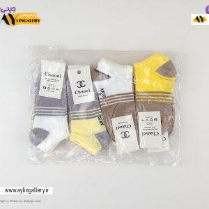 جوراب مچی نخی بچگانه 3 تا 6 سال طرح دو رنگ