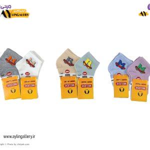 جوراب نخی مچی 1-2-3 سال طرح حروف انگلیسی