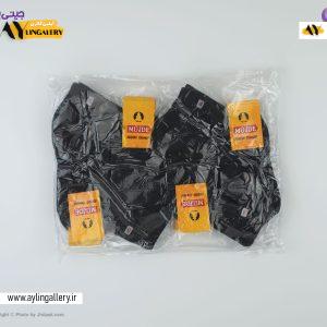 جوراب مچی نخی بچگانه 3 تا 6 طرح مشکی ساده