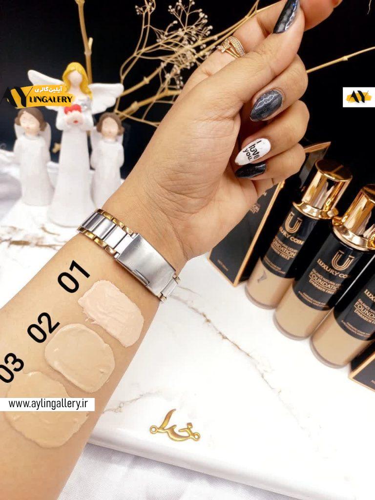 کرم پودر فول کاور پد دار برند لاکچری کوین LUXURY COIN کد 9863