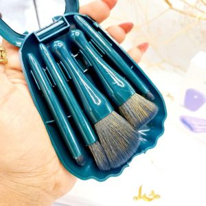 ست براش 5 تیکه باکس دار صدفی آینه دار  سبز