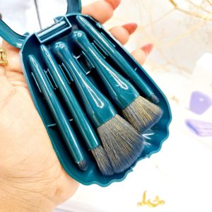ست براش 5 تیکه باکس دار صدفی آینه دار  سبز