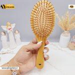 برس مو چوبی دایره ای کف کرم روشن سایز بزرگ