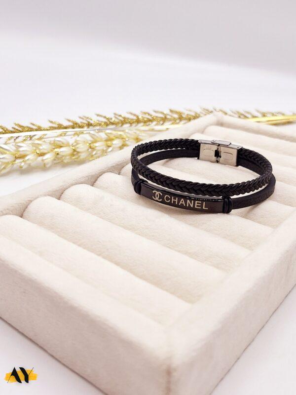 دستبند چرمی مردانه CHANEL مشکی