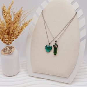 ست دو نفره طرح قلب و منشور (سبز)