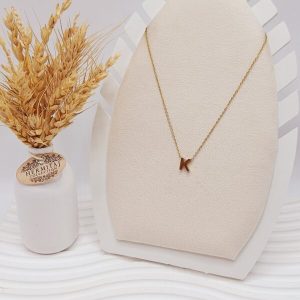 گردنبند حروف K رنگ طلایی