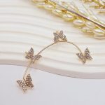 گوشواره ایرکاف طرح پروانه طلایی بدون نیاز به سوراخ کردن گوش