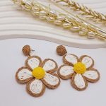 گوشواره حصیری مدل گل طرح دوم