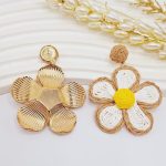 گوشواره حصیری مدل گل طرح دوم