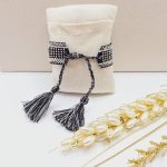 دستبند پارچه ای نگین دار CHRISTIAN DIOR (رنگ مشکی)
