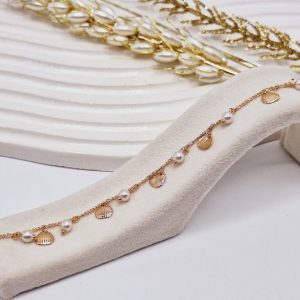 پابند طرح آویز صدف مرواریدی طلایی آبکاری رادیوم