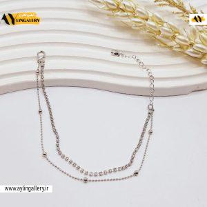 پابند تنیسی نقره ای دو لاین زنگوله دار
