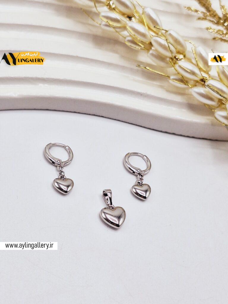 نیم ست قلب استیل برند ژوپینگ