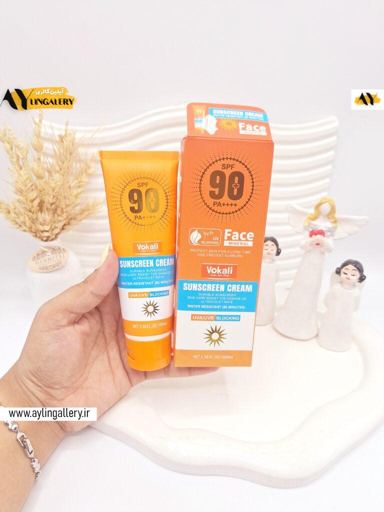 کرم ضد آفتاب صورت و بدن Spf90 Vokali کد CX7753