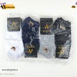 جوراب مچی نخی زنانه فانتزی راه راه شیشه ای طرح تدی