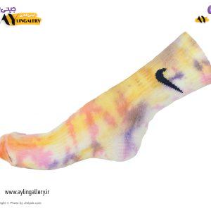 جوراب ساق بلند زنانه و مردانه نخ پنبه اعلا آبرنگی طرح نایک