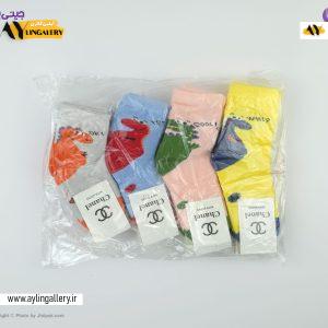 جوراب ساقدار حوله ای  زمستانی بچگانه 3 تا 6 طرح دایناسور