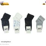 جوراب ساقدار حوله ای زمستانی بچگانه 3 تا 6 طرح رنگی خالدار