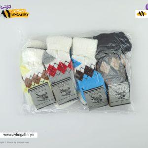 جوراب ساقدار حوله ای زمستانی بچگانه 3 تا 6 طرح رنگی اسکاچ
