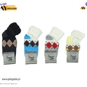 جوراب ساقدار حوله ای زمستانی بچگانه 3 تا 6 طرح رنگی اسکاچ