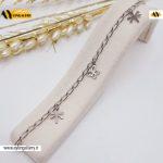 دستبند زنجیری طرح گلبرگ و پروانه استیل
