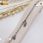 دستبند زنجیری طرح دختر و قلب استیل