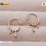 گوشواره ژوپینگ طرح قطره چکیده طلایی
