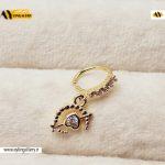 پرسینگ بینی فیک طرح آویز ماه و قلب طلایی