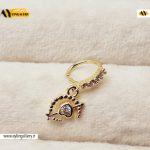 پرسینگ بینی فیک طرح آویز ماه و قلب طلایی