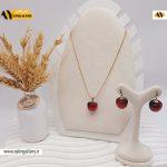 ست گوشواره و گردنبند طرح گیلاسی