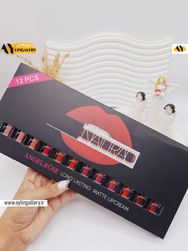 پک رژ لب مایع 12 تایی مات و مخملی برند ANGELROSE کد 0824